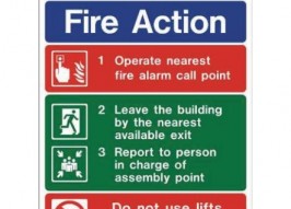 Fire Action Guide 2 Sign