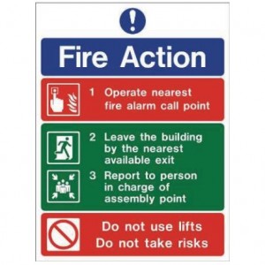 Fire Action Guide 2 Sign