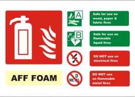 AFF Foam fire alarm sign