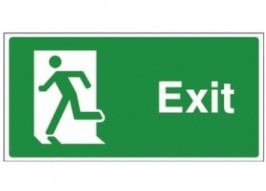 exit signage going to left side