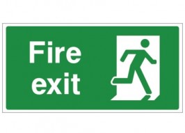 fire exit signage going to right side right side