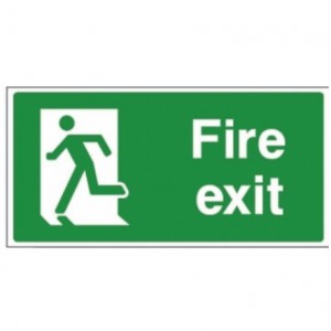 fire exit signage going to left side