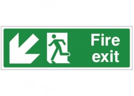 fire exit signage going to left side downstairs