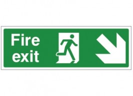 fire exit signage going to right side downstairs
