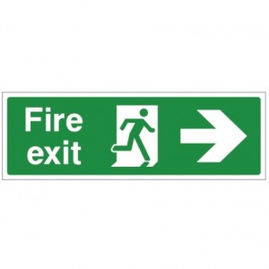 fire exit signage going to right side