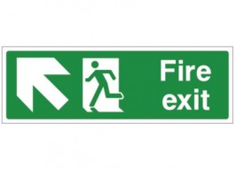 fire exit signage going to left side upstairs