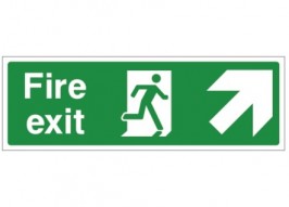 fire exit signage going to right side upstairs
