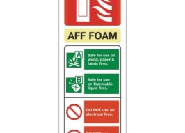 AFF Foam alarm safety sign