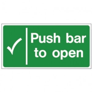 Push bar to open signage