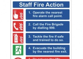 Fire Action Guide 3 Sign